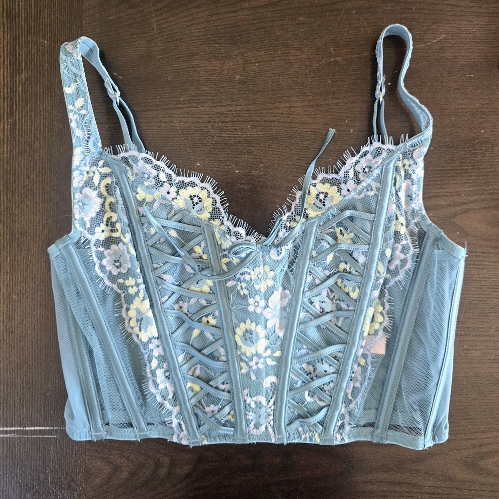 Victoria's Secret Teal Lace Corset Bra